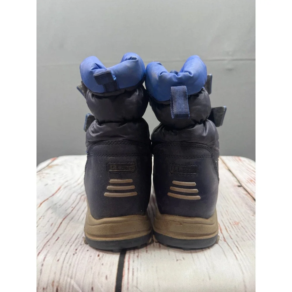 LL Bean Kids Blue Insulated Snow Boots Waterproof Winter Shoes Size 4‎ 289143